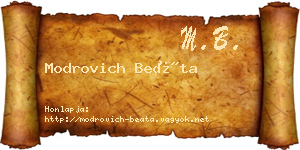 Modrovich Beáta névjegykártya